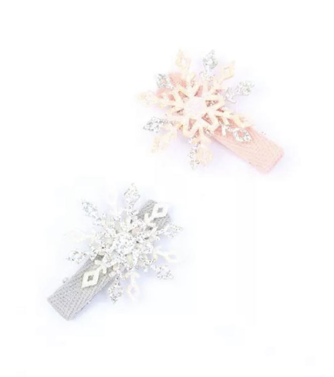 Picture of 8545 / 5458 SPARKLE SNOWFLAKE HAIR CLIPS 4.5CM